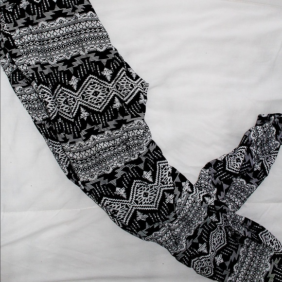 Printed linen pants with elastic waist - Picture 1 of 3